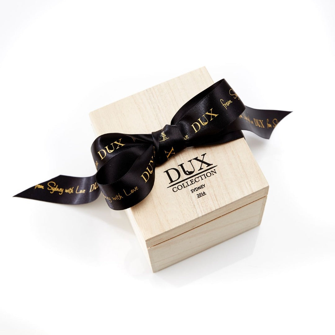 Wooden Gift Box Black Ribbon