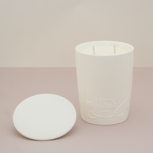 White Ceramic Soy Candle, White Ceramic Lid