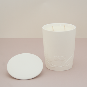 White Ceramic Soy Candle, White Ceramic Lid